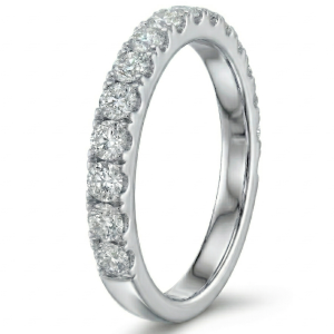 Žiedas su deimantais - balto aukso deimantinė juostelė (15 vnt - 0.75 ct) 2.40 mm