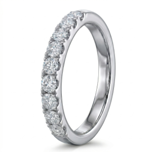 Žiedas su deimantais - balto aukso deimantinė juostelė (LAB 9 vnt - 1.35 ct) 3.60 mm 2