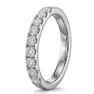 Žiedas su deimantais - balto aukso deimantinė juostelė (LAB 9 vnt - 1.35 ct) 3.60 mm 2