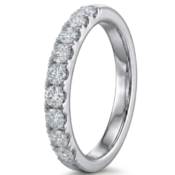 Žiedas su deimantais - balto aukso deimantinė juostelė (LAB 9 vnt - 1.35 ct) 3.60 mm 2