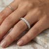 Žiedas su deimantais - balto aukso deimantinė juostelė ant rankos (13 vnt - 1.05 ct) 3.00 mm 2