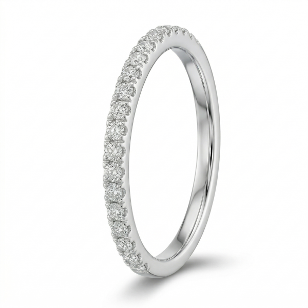 Žiedas su deimantais - deimantinė juostelė (LAB 0.20 ct) 1.50 mm baltas auksas