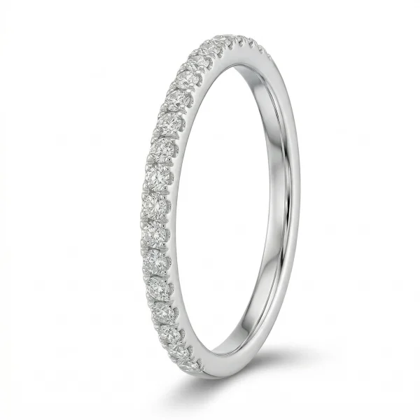 Žiedas su deimantais - deimantinė juostelė (LAB 0.20 ct) 1.50 mm baltas auksas