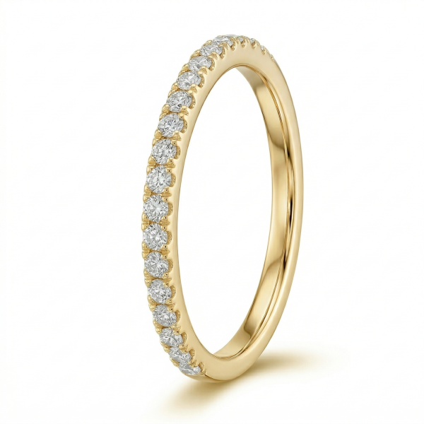 Žiedas su deimantais - deimantinė juostelė (LAB 0.20 ct) 1.50 mm geltono aukso