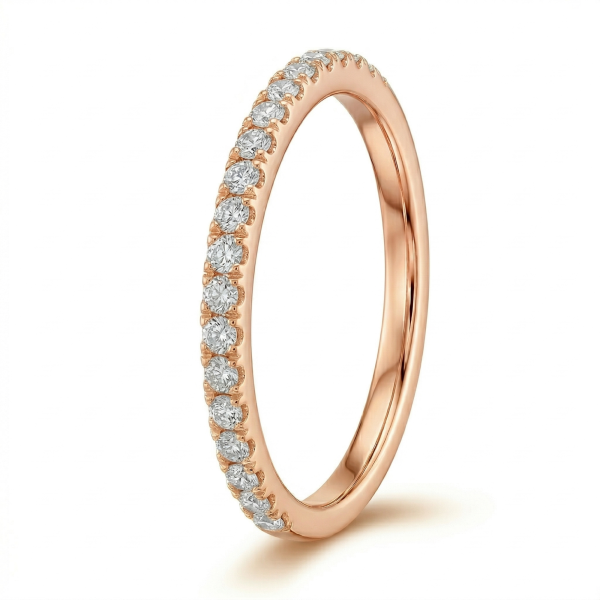 Žiedas su deimantais - deimantinė juostelė (LAB 0.20 ct) 1.50 mm raudonas auksas