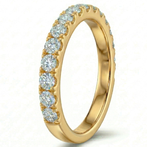 Žiedas su deimantais - raudono aukso deimantinė juostelė (13 vnt - 1.05 ct) 3.00 mm