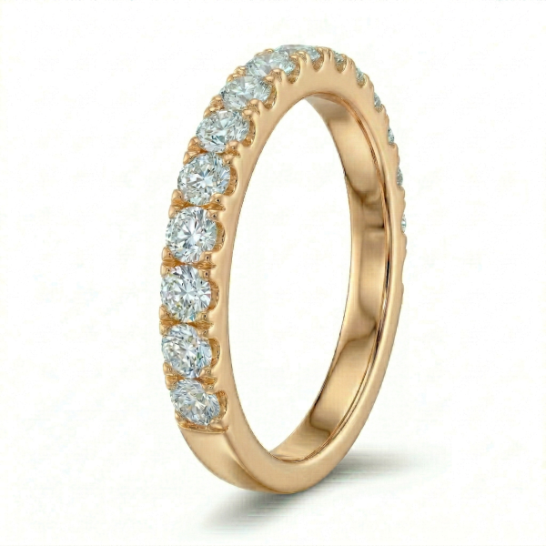 Žiedas su deimantais - balto aukso deimantinė juostelė (15 vnt - 0.75 ct) 2.40 mm