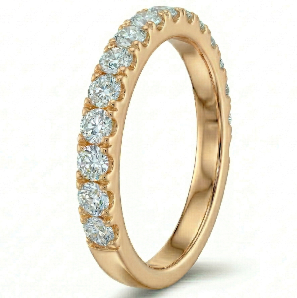 Žiedas su deimantais - balto aukso deimantinė juostelė (15 vnt - 0.75 ct) 2.40 mm