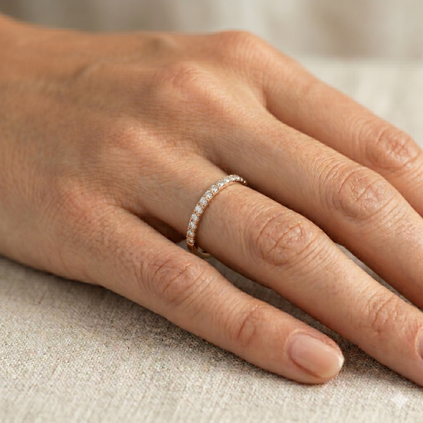 Žiedas su deimantais - deimantinė juostelė (20 vnt - 0.20 ct) 1.50 mm 2