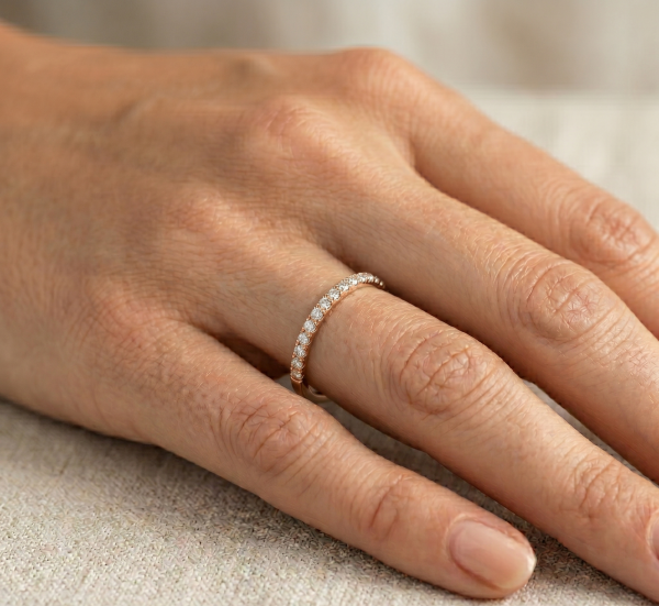 Žiedas su deimantais - deimantinė juostelė (20 vnt - 0.20 ct) 1.50 mm 2