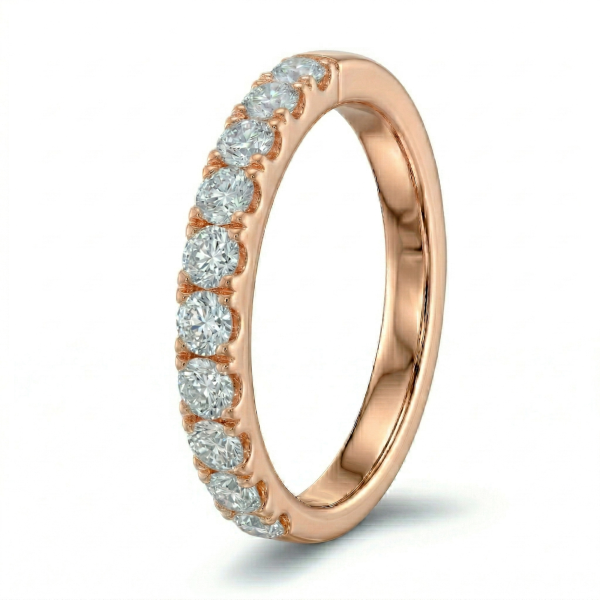Žiedas su deimantais - raudono aukso deimantinė juostelė (10 vnt - 1.00 ct) 3.10 mm