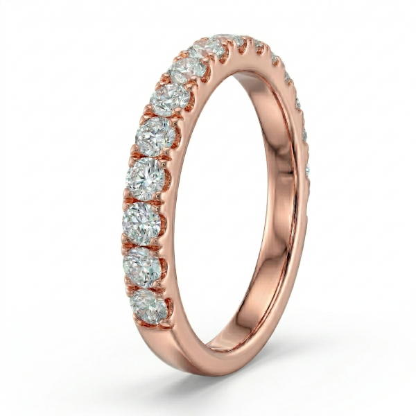 Žiedas su deimantais - raudono aukso deimantinė juostelė (13 vnt - 1.05 ct) 3.00 mm