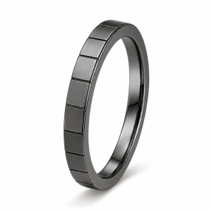Juodas auksas auksinis žiedas - Memory Kvadratai Black II 4 mm 