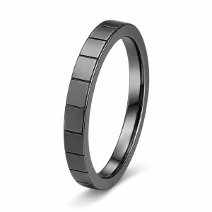 Juodas auksas auksinis žiedas - Memory Kvadratai Black II 4 mm 
