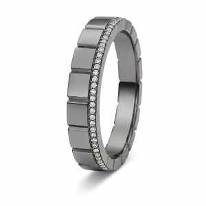 Juodo aukso auksinis žiedas - Memory Modernus Diamonds Kvadratas (0.50ct)