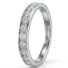 Balto aukso Žiedas-juostelė su deimantais Channel (15 vnt - 0.75 ct) 2.70 mm