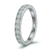 Balto aukso Žiedas-juostelė su deimantais Channel (10 vnt - 1.00 ct) 3.30 mm