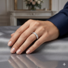 Balto aukso Žiedas-juostelė su deimantais Channel ant rankos (10 vnt - 1.00 ct) 3.30 mm