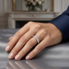 Balto aukso Žiedas-juostelė su deimantais Channel ant rankos (10 vnt - 1.00 ct) 3.30 mm