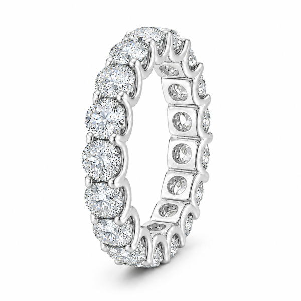 Balto auksoDeimantinė juostelė su deimantais - Deimantinis žiedas (5.50 ct) 4.30 mm