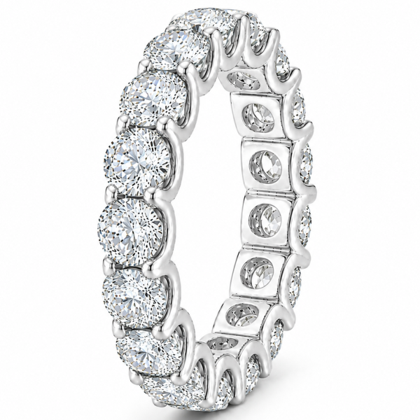 Balto auksoDeimantinė juostelė su deimantais - Deimantinis žiedas (5.50 ct) 4.30 mm