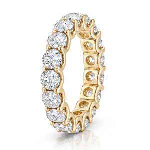 Geltono aukso deimantinė juostelė su deimantais - Deimantinis žiedas (5.50 ct) 4.30 mm