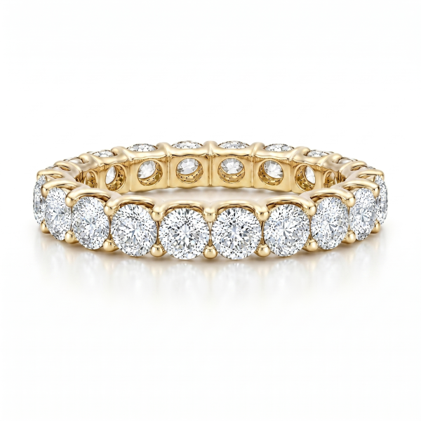 Geltono aukso deimantinė juostelė su deimantais - Deimantinis žiedas (5.50 ct) 4.30 mm 3