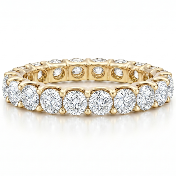 Geltono aukso deimantinė juostelė su deimantais - Deimantinis žiedas (5.50 ct) 4.30 mm 3