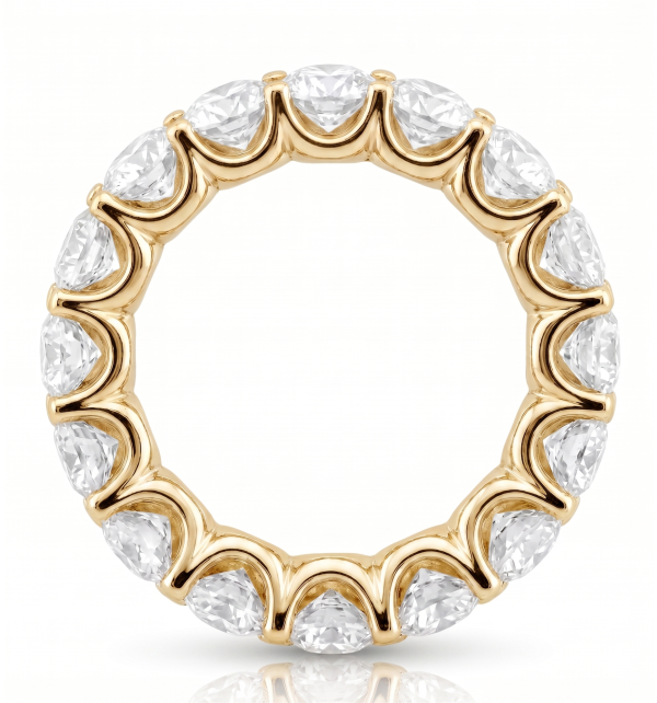 Geltono aukso deimantinė juostelė su deimantais - Deimantinis žiedas (5.50 ct) 4.30 mm 2