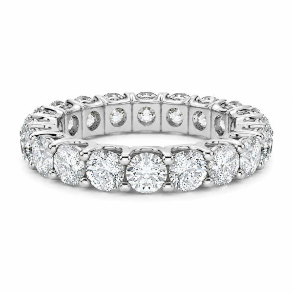 Balto aukso deimantinė juostelė su deimantais - Deimantinis žiedas (7.50 ct) 5.40 mm 2