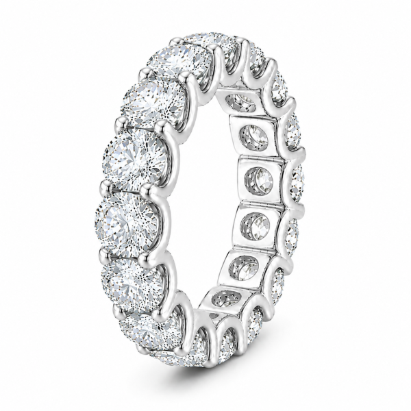 Balto aukso deimantinė juostelė su deimantais - Deimantinis žiedas (7.50 ct) 5.40 mm