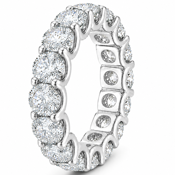 Balto aukso deimantinė juostelė su deimantais - Deimantinis žiedas (7.50 ct) 5.40 mm