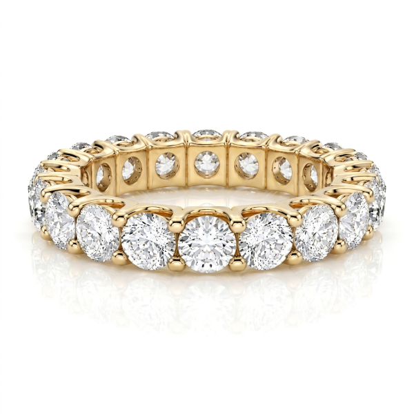 Geltono aukso deimantinė juostelė su deimantais - Deimantinis žiedas (7.50 ct) 5.40 mm 2