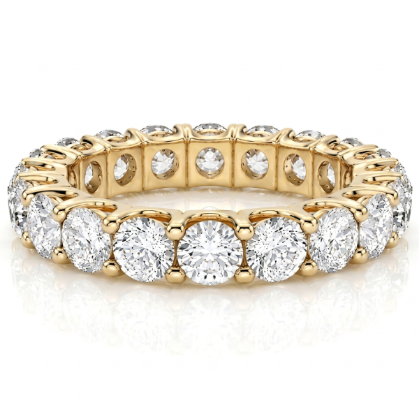 Geltono aukso deimantinė juostelė su deimantais - Deimantinis žiedas (7.50 ct) 5.40 mm 2