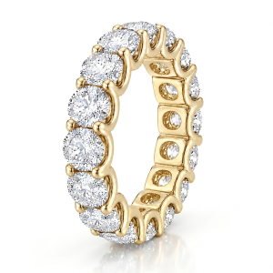 Geltono aukso deimantinė juostelė su deimantais - Deimantinis žiedas (7.50 ct) 5.40 mm