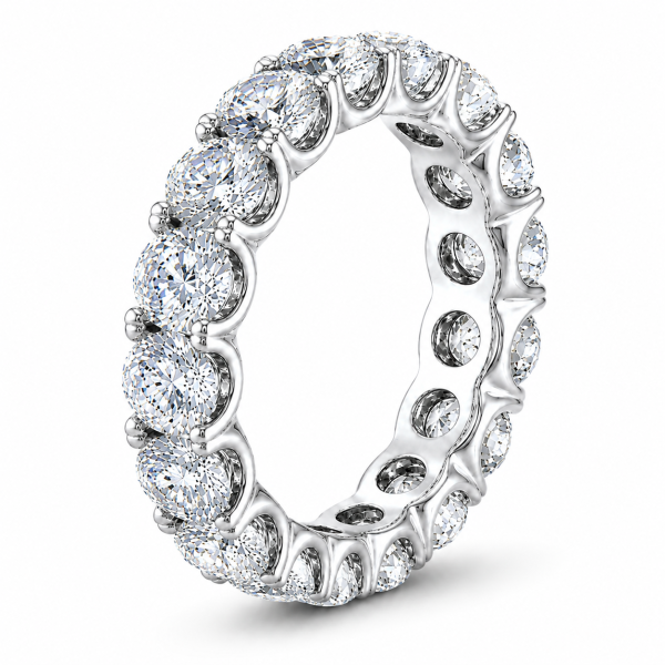 Balto aukso deimantinė juostelė su laboratoriniais deimantais (7.50 ct) 5.50 mm