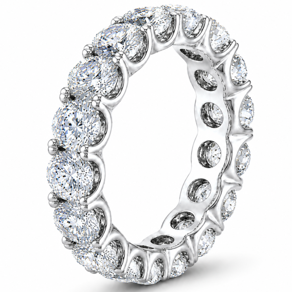 Balto aukso deimantinė juostelė su laboratoriniais deimantais (7.50 ct) 5.50 mm