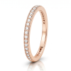 Raudono aukso žiedas su deimantais - deimantinė juostelė (0.25 ct) 1.40 mm