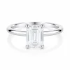Balto aukso sužadėtuvių žiedas su Emerald deimantu (Lab Grown 1.00 ct) 2