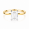 Geltono aukso sužadėtuvių žiedas su Emerald deimantu (Lab Grown 1.00 ct) 2