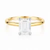Geltono aukso sužadėtuvių žiedas su Emerald deimantu (Lab Grown 1.00 ct) 2
