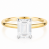 Geltono aukso sužadėtuvių žiedas su Emerald deimantu (Lab Grown 1.00 ct) 2