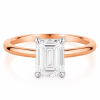 Raudono aukso sužadėtuvių žiedas su Emerald deimantu (Lab Grown 1.00 ct) 2