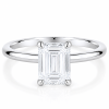 Balto aukso sužadėtuvių žiedas su Emerald deimantu (Lab Grown 2.00 ct) 2