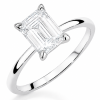 Balto aukso sužadėtuvių žiedas su Emerald deimantu (Lab Grown 2.00 ct)