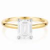 Geltono aukso sužadėtuvių žiedas su Emerald deimantu (Lab Grown 2.00 ct) 2