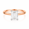 Raudono aukso sužadėtuvių žiedas su Emerald deimantu (Lab Grown 2.00 ct) 2
