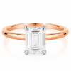 Raudono aukso sužadėtuvių žiedas su Emerald deimantu (Lab Grown 2.00 ct) 2