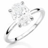 Balto aukso sužadėtuvių žiedas su Oval deimantu (Lab Grown 2.00 ct)