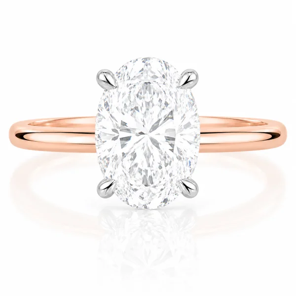 Sužadėtuvių žiedas su Oval deimantu (Lab Grown 2.00 ct)